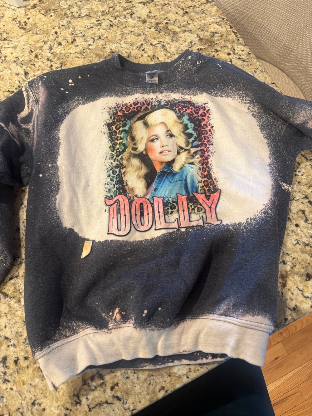 Gildan Black, White & Pink Dolly Portrait Crewneck Sweatshirt